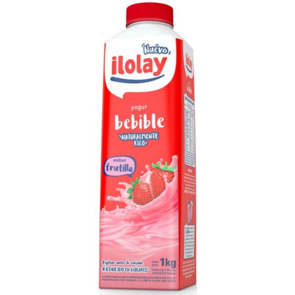 Ilolay yogurt bebible frutilla 1 lt